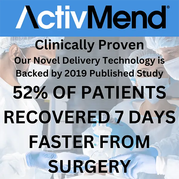 52% of patients recovered 7 days faster from surgery.